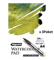 Bigpoint Suluboya Blok 300 Gram A4 - 25 Yaprak (Watercolour Pad) x 3 Adet
