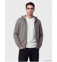 LCWAIKIKI Classic Gri Kapüşonlu Erkek Fermuarlı Sweatshirt