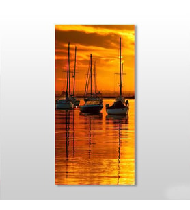 Gün Batımı Sandal Kanvas Tablo 70x105cm (Karışık)