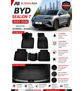 BYD SEALİON 7 2025-2026 Araca Özel 3D Paspas + 3D Bagaj Havuzu