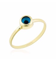 Göz Altın Yüzük 14K Gold (Çok Renkli)