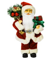 Yılbaşı Süsü Noel Baba Biblo Figür Büyük Boy 32cm -  Hediyeleri ve Çuvalı ile... (Kırmızı)