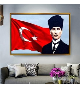 Altın Çerçeveli dekoratif tablo a1854 (Gold)