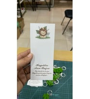 Hoş geldin Yazılı Yenidoğan Mum Kartı  5x12 cm  Aslan Görselli - Arletikettasarım