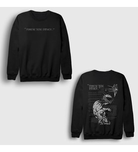 Presmono Unisex Siyah Forgive Them Father Jesus V2 Jojo Sırt Baskılı Sweatshirt 537618tt