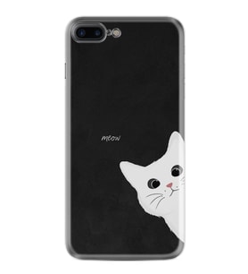 Apple iPhone 7 Plus 8 Plus Kılıf Resimli Desenli Silikon Platinium Series Çılgın Kedi 1895