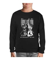 Dragon with Moon and Flowers Siyah Çocuk Sweatshirt