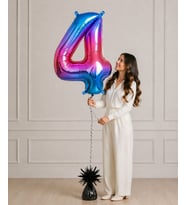 76 cm Renkli 4 Rakamı Helyumlu Balon