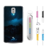 Samsung Note 3 4 5 8 9 20 Ultra 10 Lite Kılıf Kablo Koruma Spiral Silikon Gece 1633