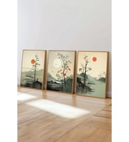 3 Parça Ahşap Çerçeveli Oturma Odası Salon Mutfak Tablo Seti SET3031
