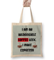 Funny Coffee Drinks Art Lover Gift Quote Bez Çanta Uzun Saplı