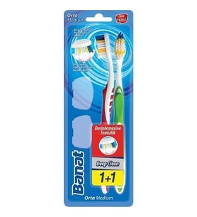 Banat Deep Clean 1+1 Orta Diş Fırçası Derinlemesine Temizlik
