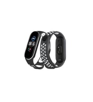 Mi Band 4 Spor Delikli Kordon - Siyah-Beyaz