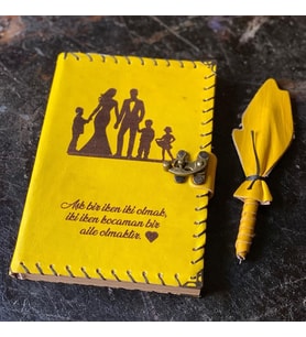 Aşk Biz İken İki Olmak Deri Defter (Taba)