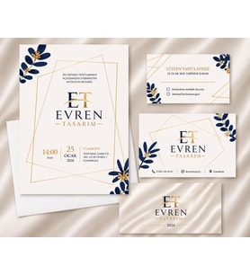EKONOMİK KURUMSAL DAVETİYE MODEL NO:016-020 ZARF DAHİL