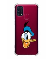 Samsung Galaxy M31  Köşe Korumalı Antişok Kapak Donald Duck Tasarımlı Şeffaf  Kılıf
