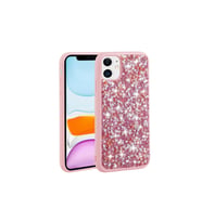 Apple iPhone 12 Uyumlu Kılıf Parlak Taşlı Tasarım Zore Linea Kapak (Pembe)