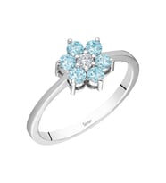Sirius Pırlanta ve Sky Blue Topaz Taşlı Papatya Yüzük 0717R0315