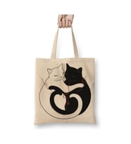 Aşk Kediler Blazing Cat Love Beyaz Bez Çanta Uzun Saplı Alışveriş Çantası Plaj Çantası