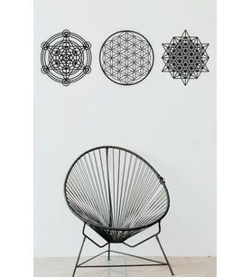 UNT Metatron Cube, Yaşam Çiceği ve Tetrahedron Duvar Dekoru, Ahşap Dekoratif Tablo