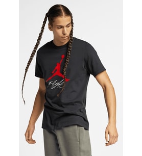 Nike Jordan Jumpman Flight Mens Tee Grafik Baskılı Pamuklu Erkek Tişört Siyah