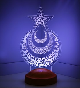 3 Boyutlu Ay Yıldız Hilal Led Lamba