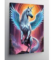 Kanvas Tablo Kanatlı Beyaz Unicorn At