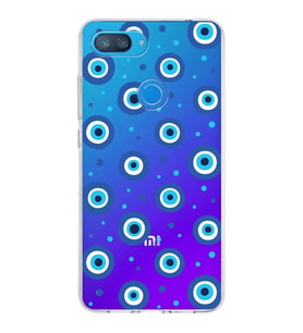 PrintiFy Xiaomi Mi 8 Lite ile Uyumlu 1mm Slim Fit Nazar Boncuğu 1 Baskılı Şeffaf  Kılıf