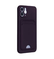 Apple iPhone 12 Kılıf Kelvin Kartvizitli Silikon - Derin Mor