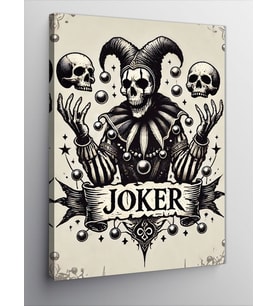 Kanvas Tablo Kara Joker Çizimi