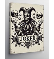 Kanvas Tablo Kara Joker Çizimi