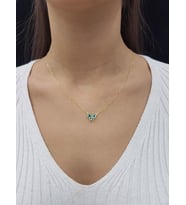 Kelebek Lazer Mineli Minimal Kolye (Karışık)