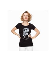 Tshirthane Atatürk Portre Tişört Kadın Siyah Tshirt