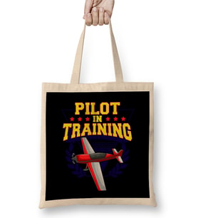 Pilot In Training Airplane Future Pilot Bez Çanta Uzun Saplı