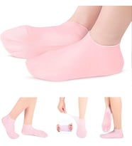 Çarşı Hanem 1 Çift Silikon Jel Topuk Nemlendirici Çorap Ayak Cilt Bakım (A.Pembe)