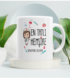 En Tatlı Hemşireye Hediye Kupa Bardak Beyaz