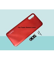 Tkgz - Oppo Realme C3İ FULL KASA Arka Kapak Batarya Kapağı - KIRMIZI
