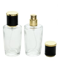PARFÜM ŞİŞESİ 50 ML 2 ADET KONİK SİLİNDİR ŞİŞE KOLAY KAPAMA (Şeffaf)