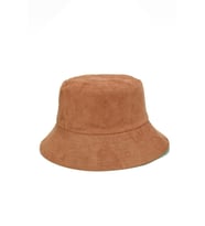 Unisex Süet Dokulu Basic Kova Bucket Model Şapka (Kahverengi)