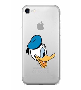 Apple iPhone 7 Uyumlu Kamera Korumalı Tıpalı Kapak Donald Duck TasarımlıŞeffaf Kılıf