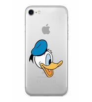 Apple iPhone 7 Uyumlu Kamera Korumalı Tıpalı Kapak Donald Duck TasarımlıŞeffaf Kılıf