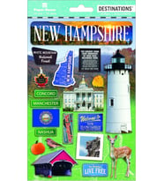 Travel New Hampshire 2D Etiketler, 3'lü Paket