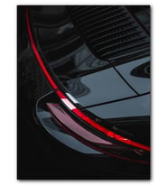 Cakatablo MDF (Ahşap) Tablo Siyah Porsche Spor Araba Arka Detay