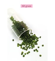 Dökme Cam Kum Boncuk (8/0) 3 mm - 60 Gram - Şeffaf Yeşil Siyah - BNC220