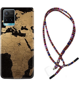 Vivo Y11S Y21S Y20 Y20S Y70 Kılıf Boyun Asklı Rasta Silikon Map Planet 1656