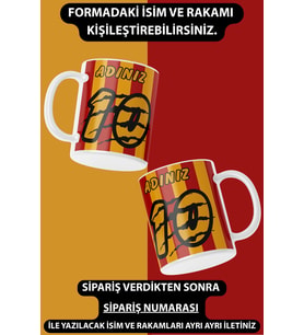 Kişiye Özel Ad Soyad Ve Numara Pençeli Ve Figürlü Kupa Mug Kahve Fincan Bardak