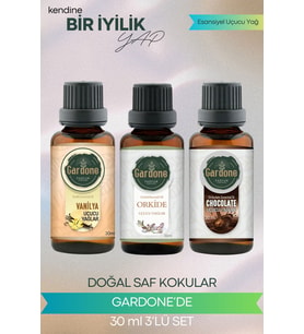 Vanilya + Orkide + Çikolata ( Oda Kokusu Aroma Terapi Buhurdanlık / Difüzör Yağı ) 3 Adet x 30 ML