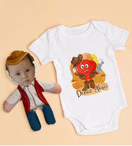 BK Kids Kişiye Özel Fotoğraflı Bebek Yastık ve Bebek Body Zıbın Hediye Seti - Model 42