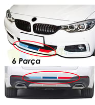 Bmw M Ön Arka Tampon 3 Renk Sticker Set Yapıştırma Etiket 6 Parça