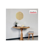 Yaşam Çiçeği Tekli Mdf Üzeri Aynalı Pleksi Duvar Dekorasyon Lazer Kesim 40x40 Cm (Gold)
